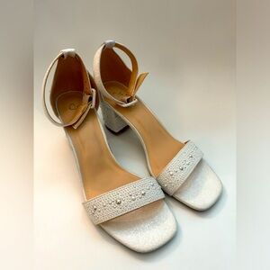 Elegant White Sparkly Dress Shoes – Size 8.5, Worn Once